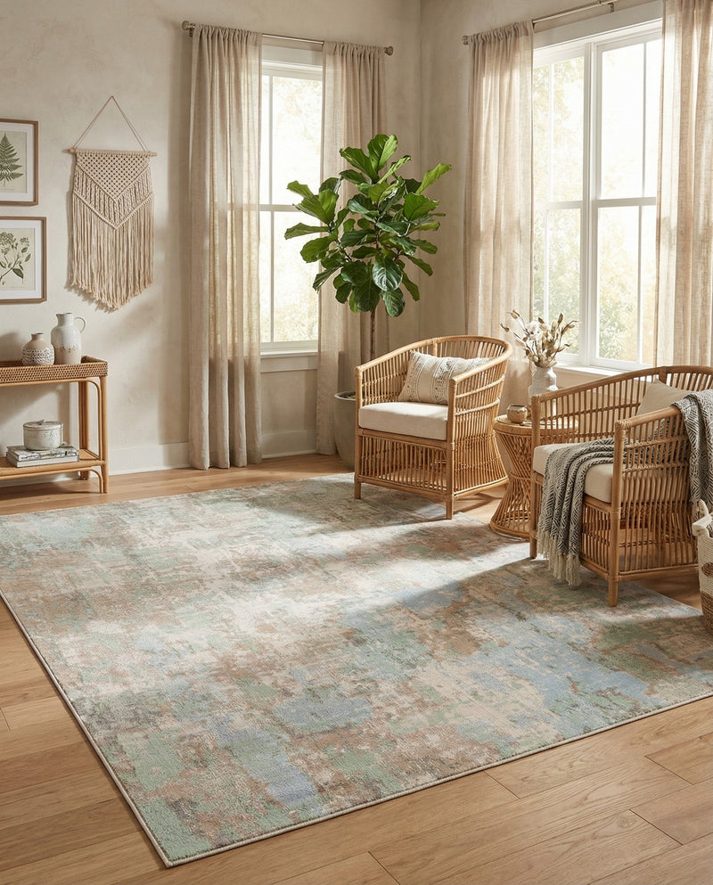 Lagoon Oasis Collection Area Rug -  Seagrass Rectangle Teal  lifestyle 46
