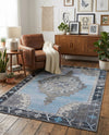 Heritage Elegance Collection Area Rug -  Winterthur (Blue Gray) Rectangle Blue Gray  lifestyle 7
