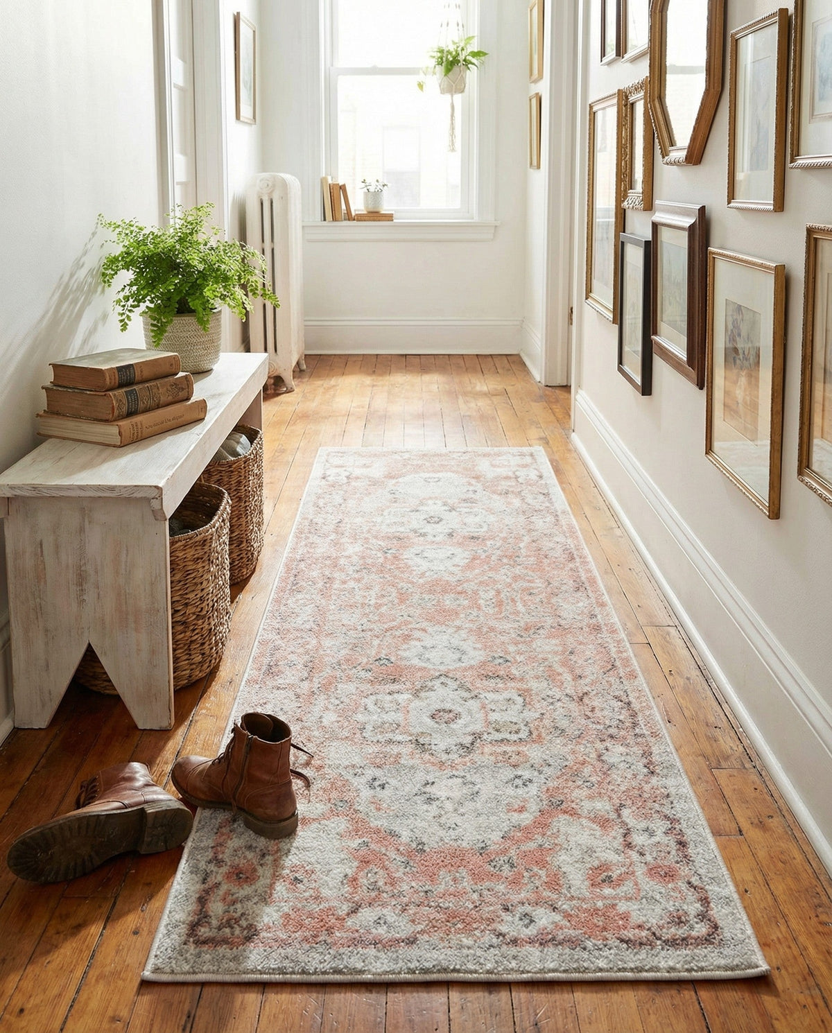 Parisian Elegance Collection Area Rug - Versailles (Rose Pink) Runner Rose Pink  lifestyle 84