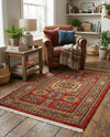 Persian Elegance Collection Area Rug -  Zanjan Rectangle Red  lifestyle 5