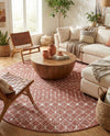 Savannah Pergola Collection Area Rug -  Pergola (Rust Red) Round Rust Red  lifestyle 87