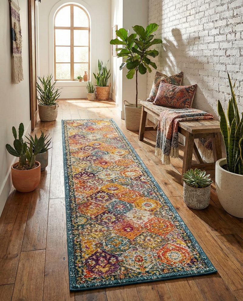 Brighton Terrace Collection Area Rug -  Rottingdean (Multi) Runner Multi  lifestyle 77