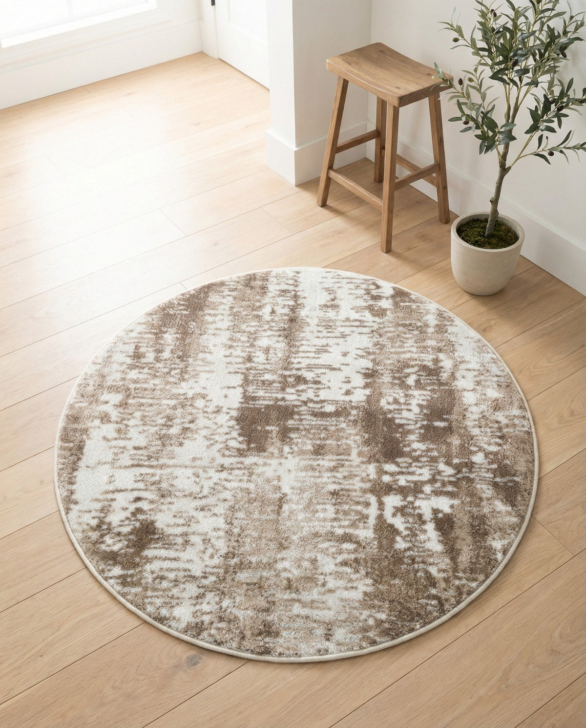 Coastal Haven Collection Area Rug -  Pelican Round Ivory  lifestyle 124