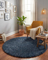 Alpine Plush Collection Area Rug -  Cortina (Marine Blue) Round Marine Blue  lifestyle 38