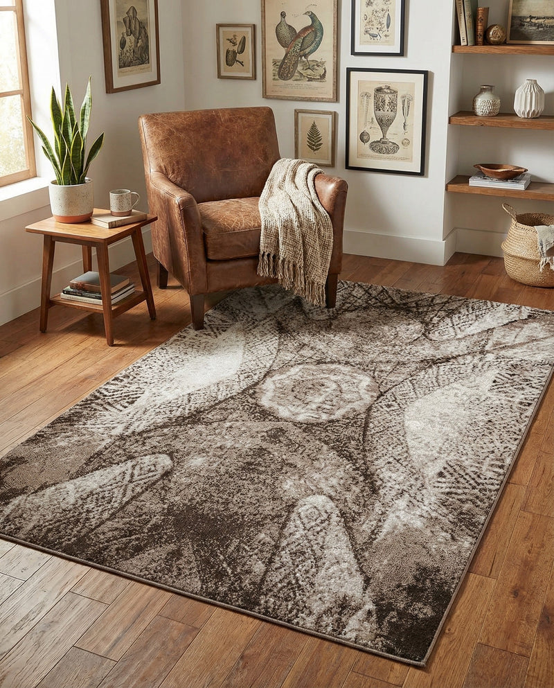 Riviera Elegance Collection Area Rug -  Nice Rectangle Brown  lifestyle 11