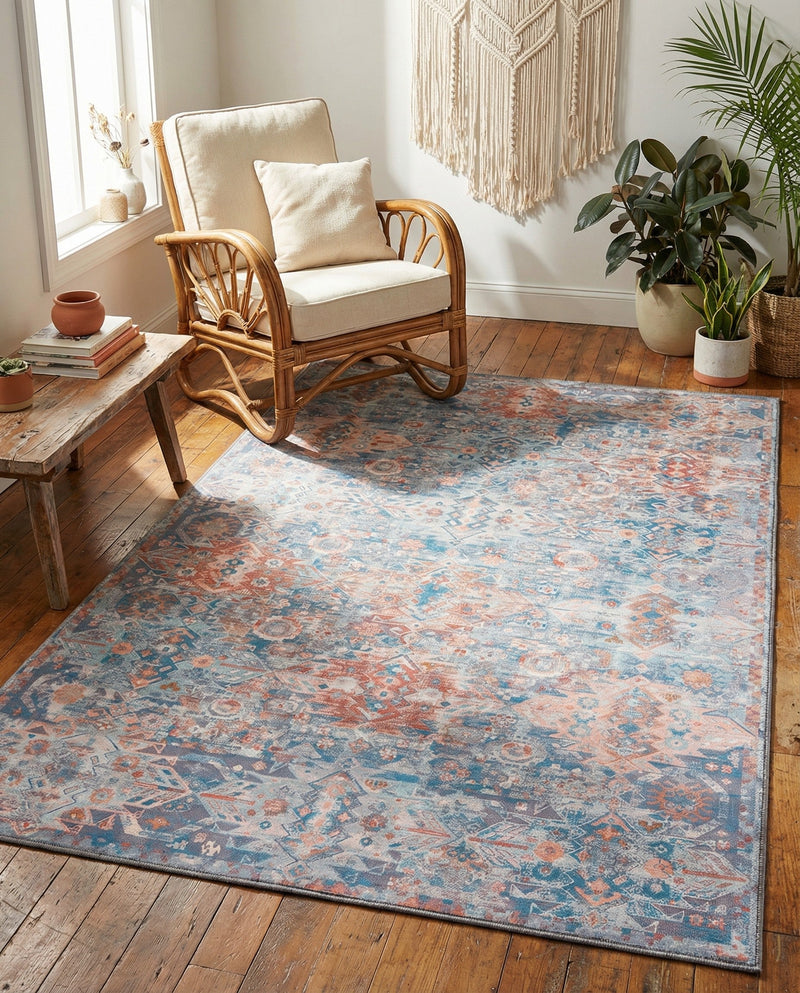Heritage Elegance Collection Area Rug -  Potala Rectangle Blue  lifestyle 18
