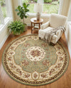 Versailles Elegance Collection Area Rug -  Bellevue Round Green  lifestyle 80