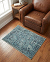 Chateau Elegance Collection Area Rug -  Louvre Rectangle Light Blue  lifestyle 56