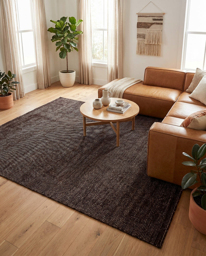 Nordic Loom Geometric Collection Area Rug - Oslo Rectangle Jet Black  lifestyle 75