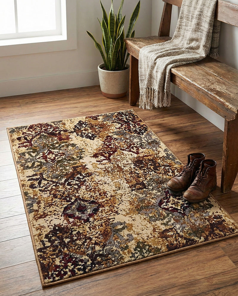 Bistro Lounge Collection Area Rug -  Piccolo Rectangle Beige  lifestyle 30