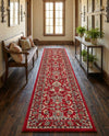 Isfahan Elegance Collection Area Rug - Naghsh-e Jahan (Red) Runner Red  lifestyle 54