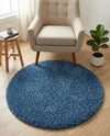 Plush Oasis Collection Area Rug - Serenity (Periwinkle Blue) Round Periwinkle Blue  lifestyle 52