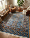 Samarkand Elegance Collection Area Rug -  Ishratkhana Rectangle Blue  lifestyle 12