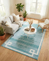 Metro Heights Collection Area Rug -  Bronx Rectangle Turquoise  lifestyle 22