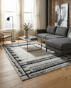 Marrakech Mosaic Collection Area Rug -  Sahara Rectangle Black and White  lifestyle 7