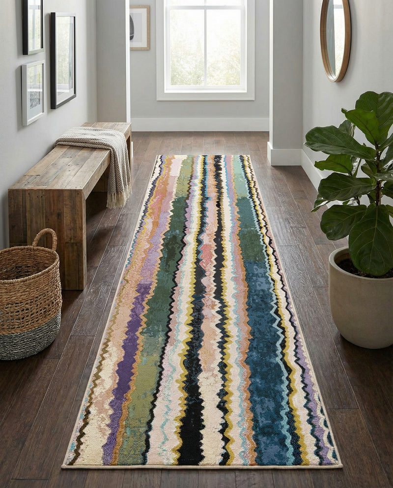 Urban Terrace Collection Area Rug -  Capri Runner Multi  lifestyle 60