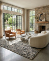 Wellington Luxe Shag Collection Area Rug - Kapiti Rectangle Salt and Pepper  lifestyle 54