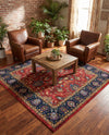 Casablanca Tapestry Collection Area Rug -  Marrakech (Classic Red) Square Classic Red  lifestyle 49
