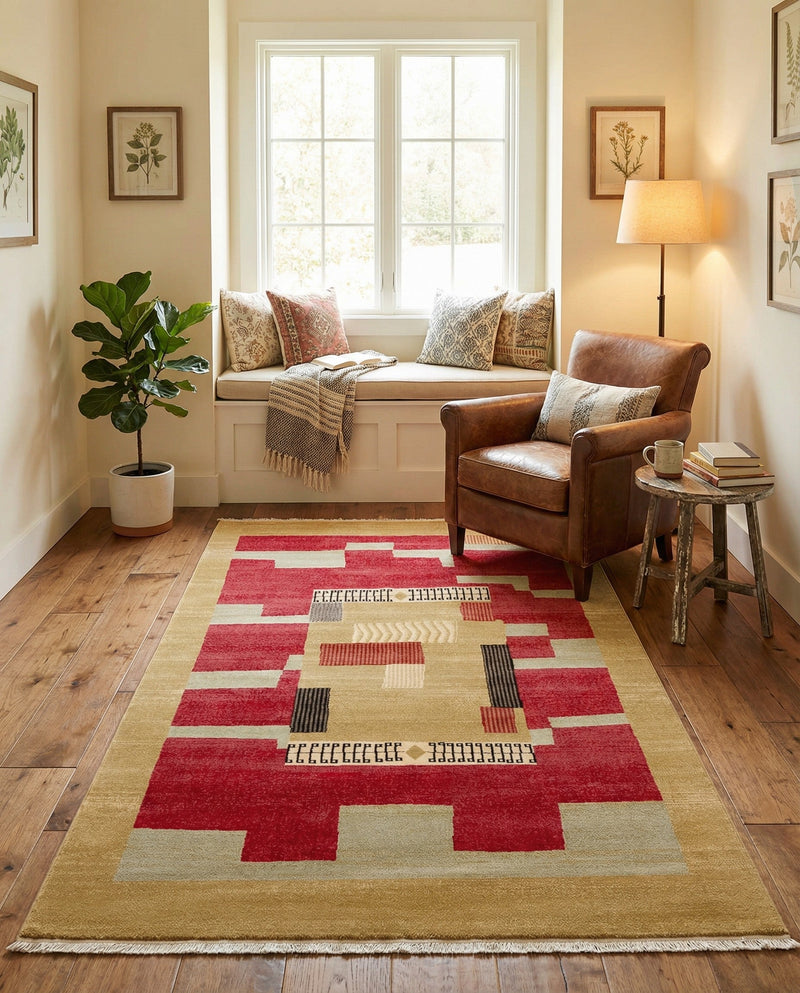 Zagros Oasis Collection Area Rug -  Izeh Rectangle Rust Red  lifestyle 5