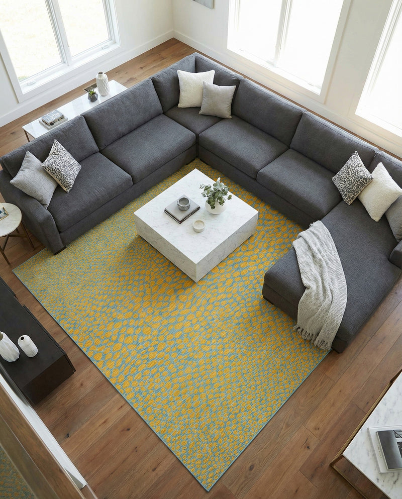 Urban Oasis Rugs Collection Area Rug -  Terrace (Yellow and Aqua) Square Yellow and Aqua  lifestyle 49
