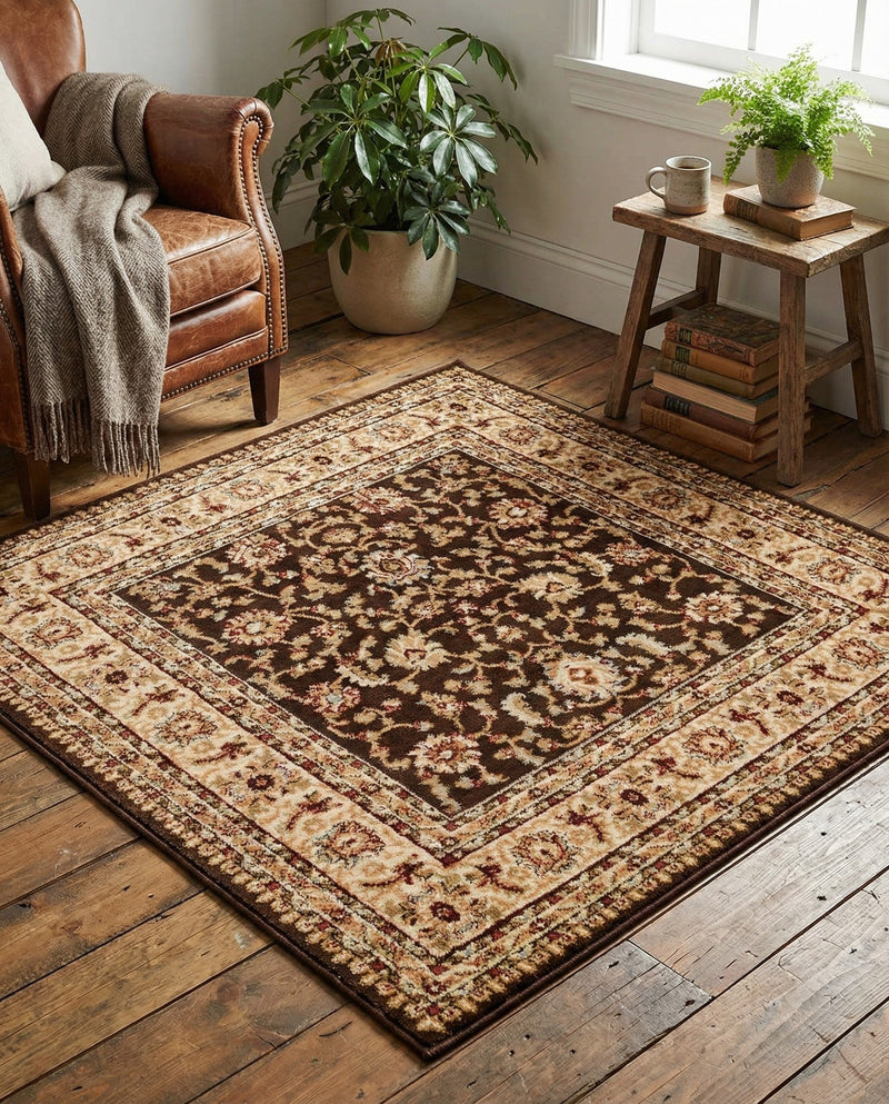 Jaipur Elegance Collection Area Rug -  Nahargarh (Brown) Square Brown  lifestyle 77
