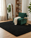 Plush Oasis Collection Area Rug - Serenity (Jet Black) Rectangle Jet Black  lifestyle 18