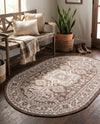 Tribal Terrace Treasures Collection Area Rug -  Incan Isle (Brown) Oval Brown  lifestyle 74