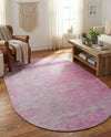 Sahara Essence Collection Area Rug - Oasis (Pink) Oval Pink  lifestyle 75