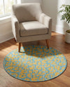 Savannah Escape Collection Area Rug -  Amazon (Blue Yellow) Round Blue Yellow  lifestyle 64