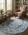 Cambridge Classics Collection Area Rug -  Magdalene (Blue) Oval Blue  lifestyle 66