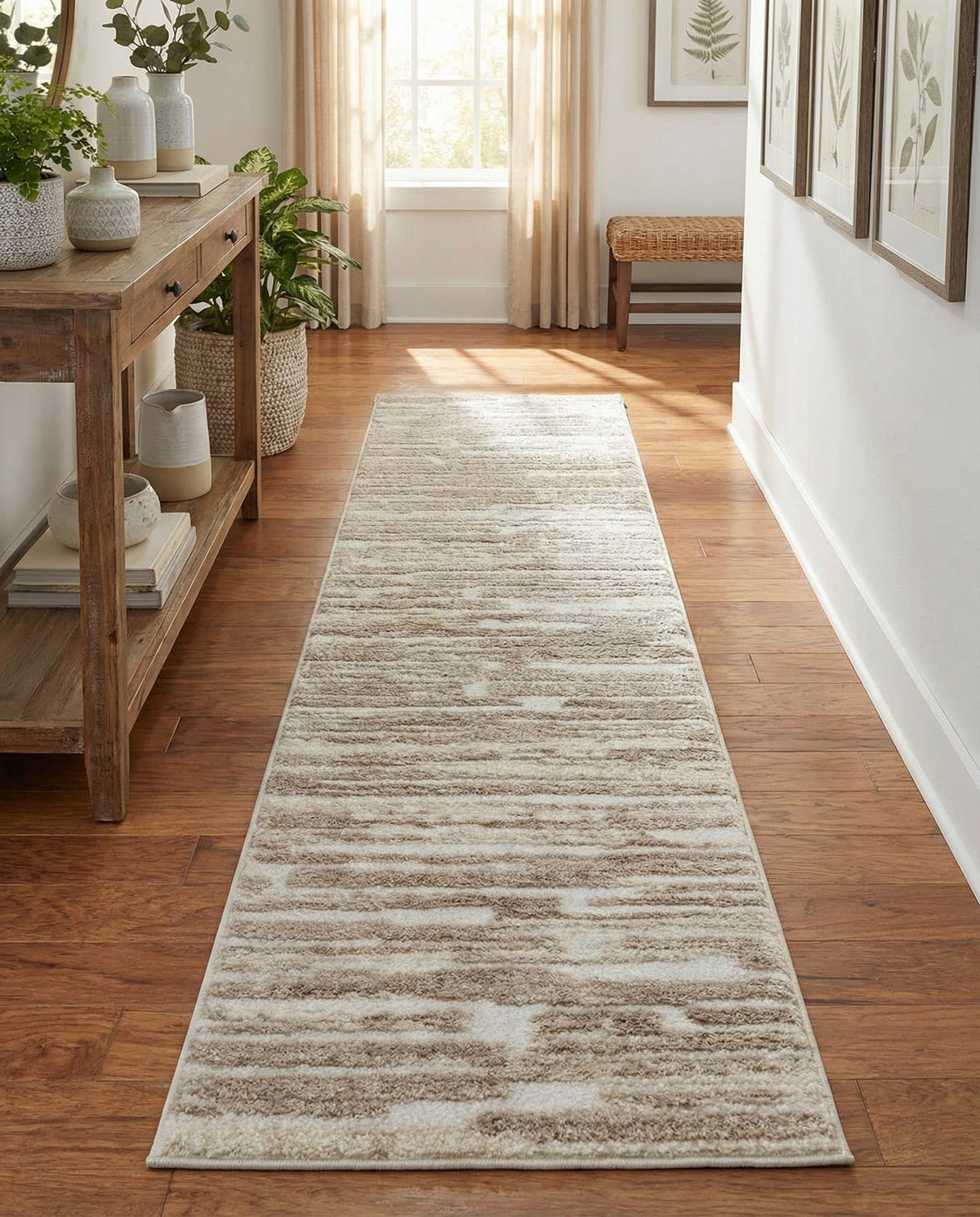 Sienna Collection Area Rug -  Rome Runner Ivory  lifestyle 165