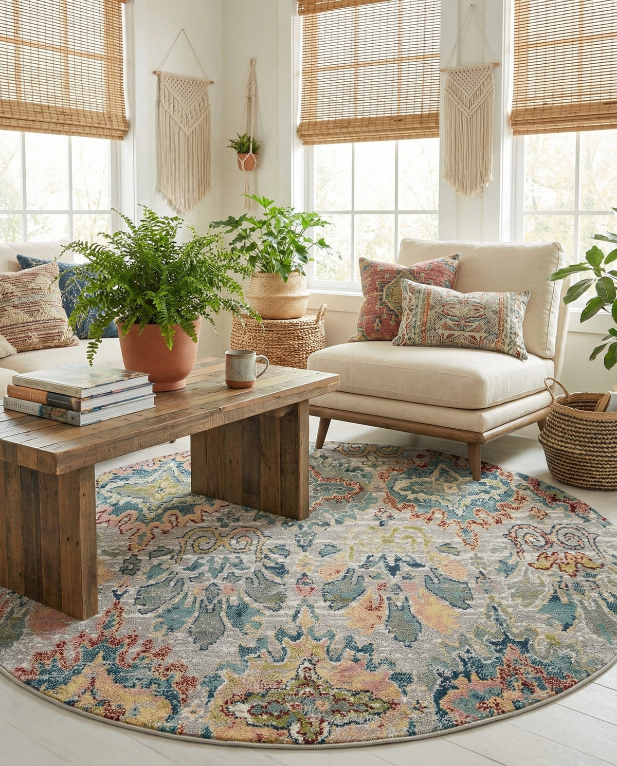 Savannah Elegance Collection Area Rug -  Forsyth Round Multi  lifestyle 147