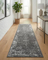 Riviera Elegance Collection Area Rug - Antibes (Dark Gray) Runner Dark Gray  lifestyle 59