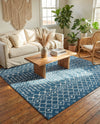 Marrakech Lattice Collection Area Rug - Medina (Blue) Square Blue  lifestyle 37