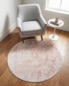 Cambridge Classics Collection Area Rug -  Magdalene (Pink) Round Pink  lifestyle 72