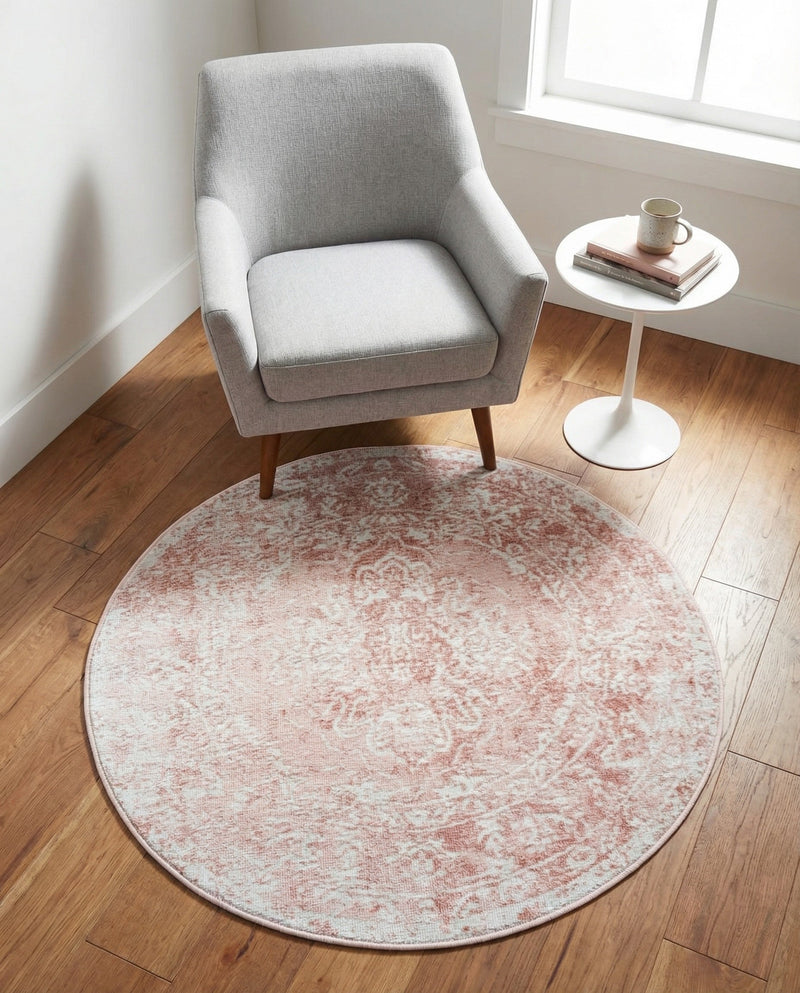 Cambridge Classics Collection Area Rug -  Magdalene (Pink) Round Pink  lifestyle 72