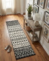 Mediterranean Lattice Collection Area Rug -  Casablanca (Black and White) Runner Black and White  lifestyle 47