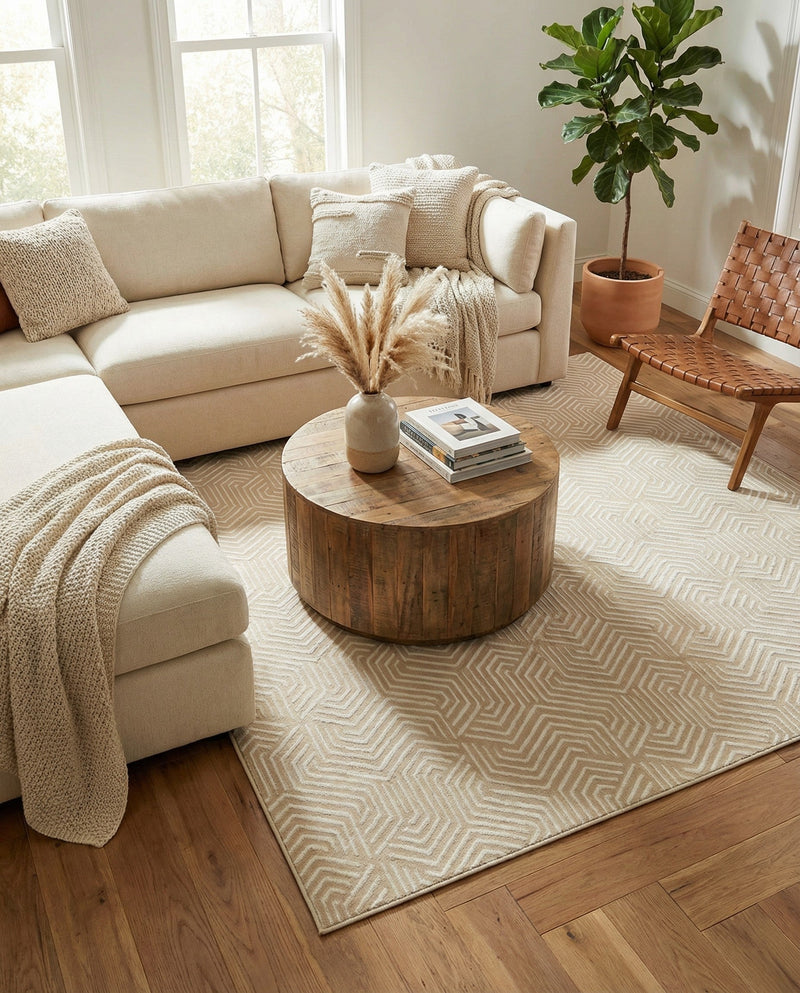 Aravalli Collection Area Rug - Udaipur Rectangle Ivory White  lifestyle 43