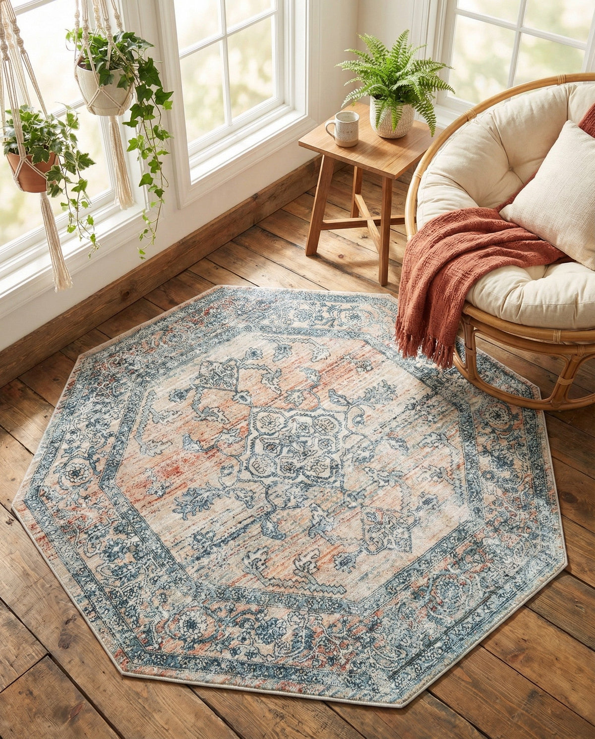 Coastal Haven Collection Area Rug -  Marina Octagon Multi  lifestyle 163