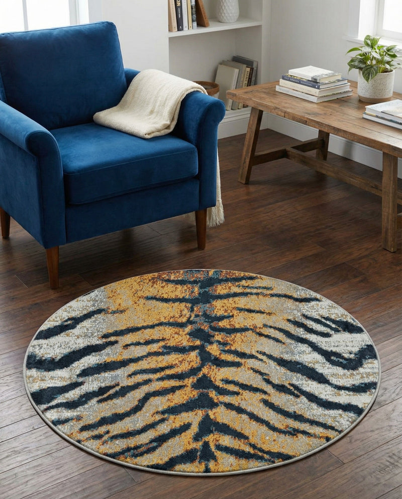 Aegean Elegance Washables Collection Area Rug -  Milos Round Light Brown  lifestyle 52