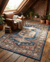 Eden Oasis Collection Area Rug -  Refuge (Blue) Rectangle Blue  lifestyle 15