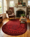 Samarkand Elegance Collection Area Rug -  Ark Oval Red  lifestyle 44
