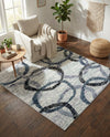Santa Fe Trails Collection Area Rug -  Taos Square Ivory  lifestyle 53