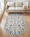 Charleston Elegance Collection Area Rug -  Seaport (white Gray) Oval white Gray  lifestyle 41