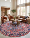 Zahara Oasis Collection Area Rug -  Essaouira Round Rust Red  lifestyle 57