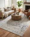 Coastal Manor Collection Area Rug -  Wavecrest Rectangle Gray  lifestyle 46
