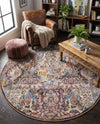 Heritage Elegance Collection Area Rug -  Louvre Round Multi  lifestyle 30