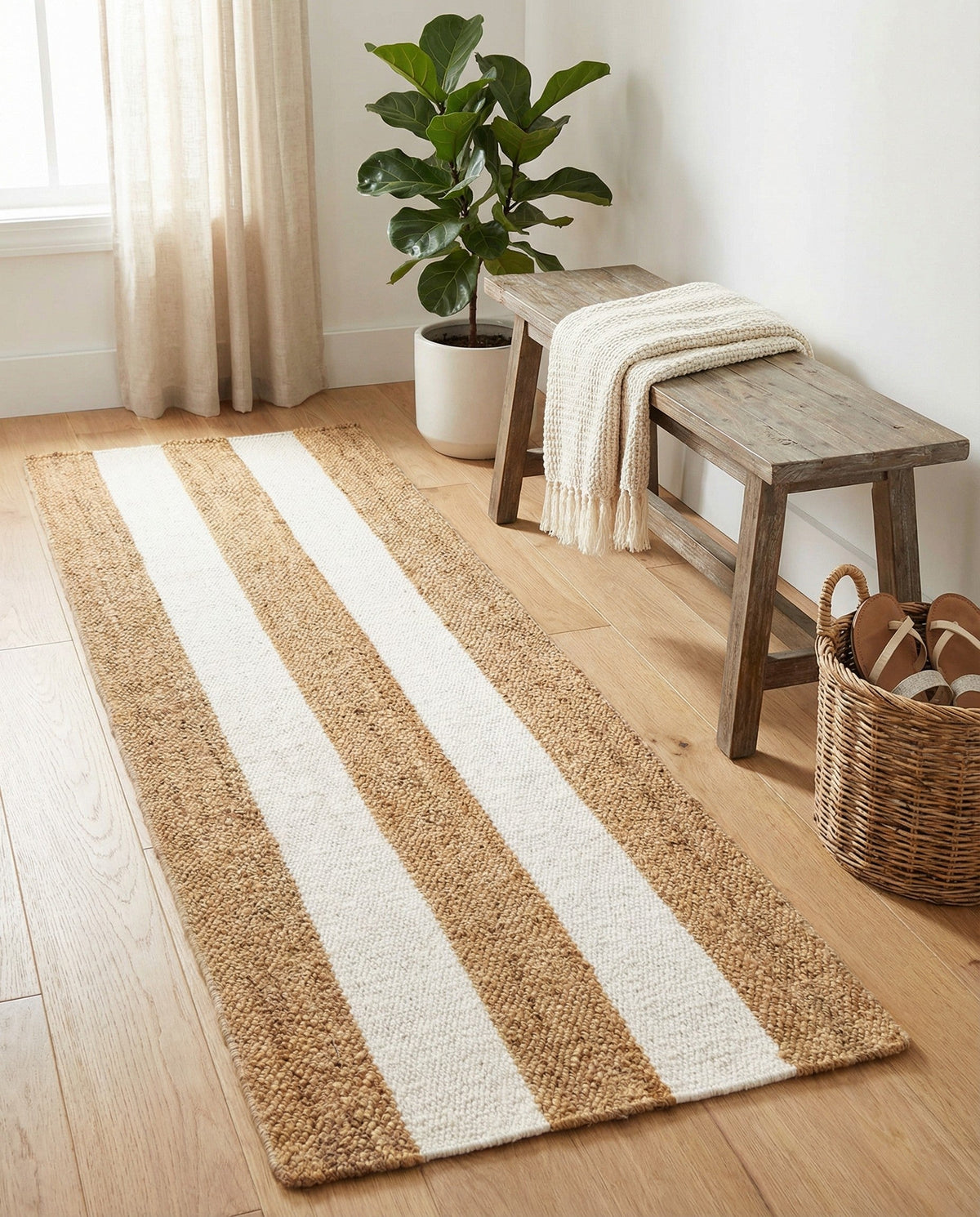 Martha's Vineyard Blueprints Collection Area Rug - Edgartown Runner Tan Sand  lifestyle 164