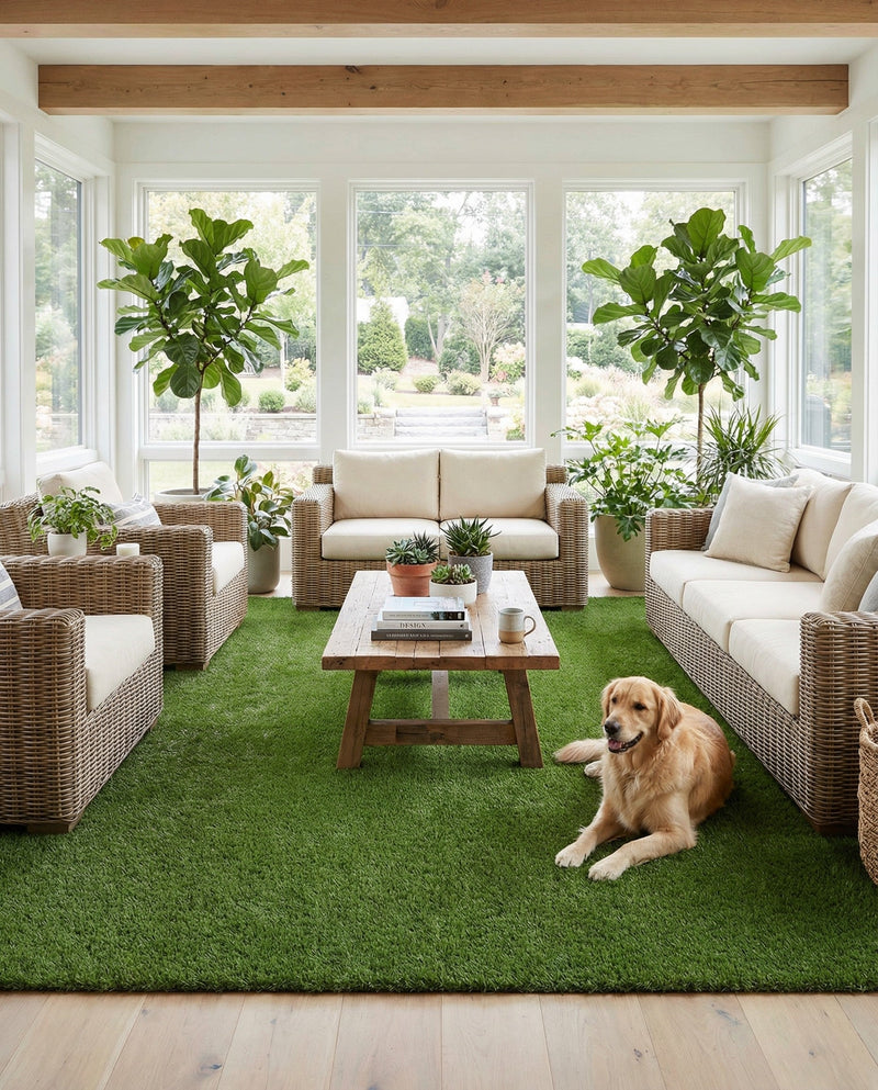 Meadow Retreat Collection Area Rug - Glen Rectangle Green  lifestyle 45