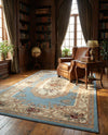 Versailles Elegance Collection Area Rug -  Louveciennes (Light Blue) Rectangle Light Blue  lifestyle 16